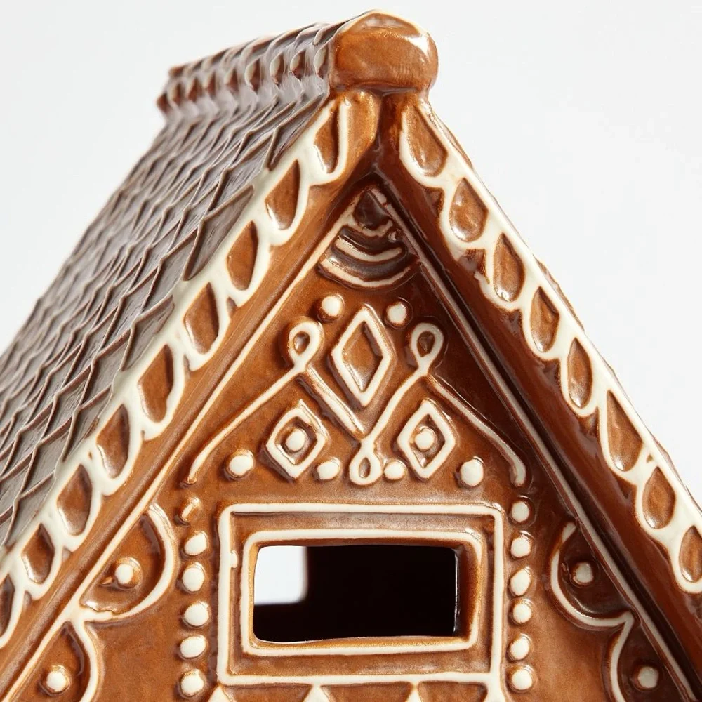 Handcrafted Gingerbread Village House, 1- Small, Brown